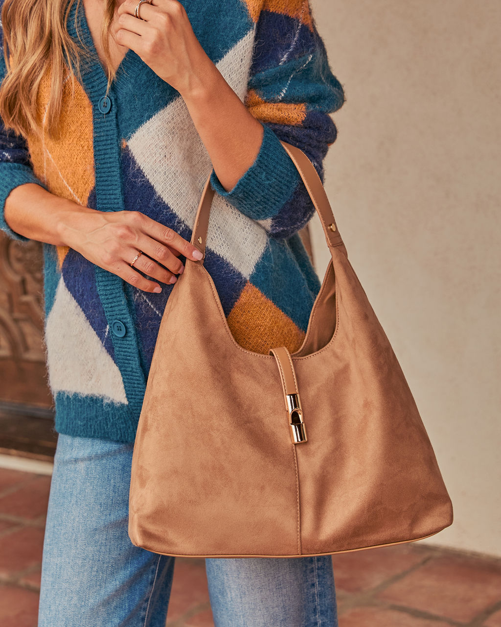 Whitfield Faux Suede Tote Bag