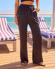 Moon Drift Satin Drawstring Polka Dot Pants