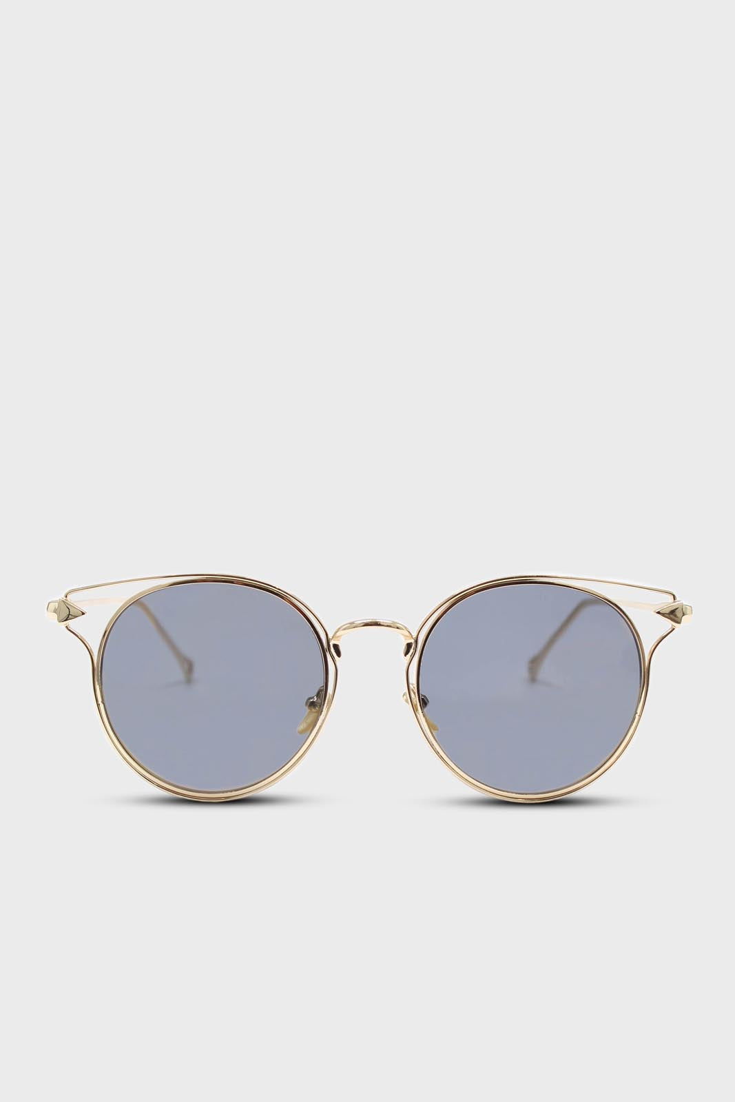 Gold wire rim peek side cateye sunglasses