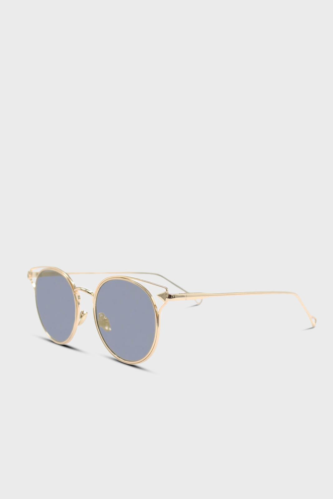 Gold wire rim peek side cateye sunglasses