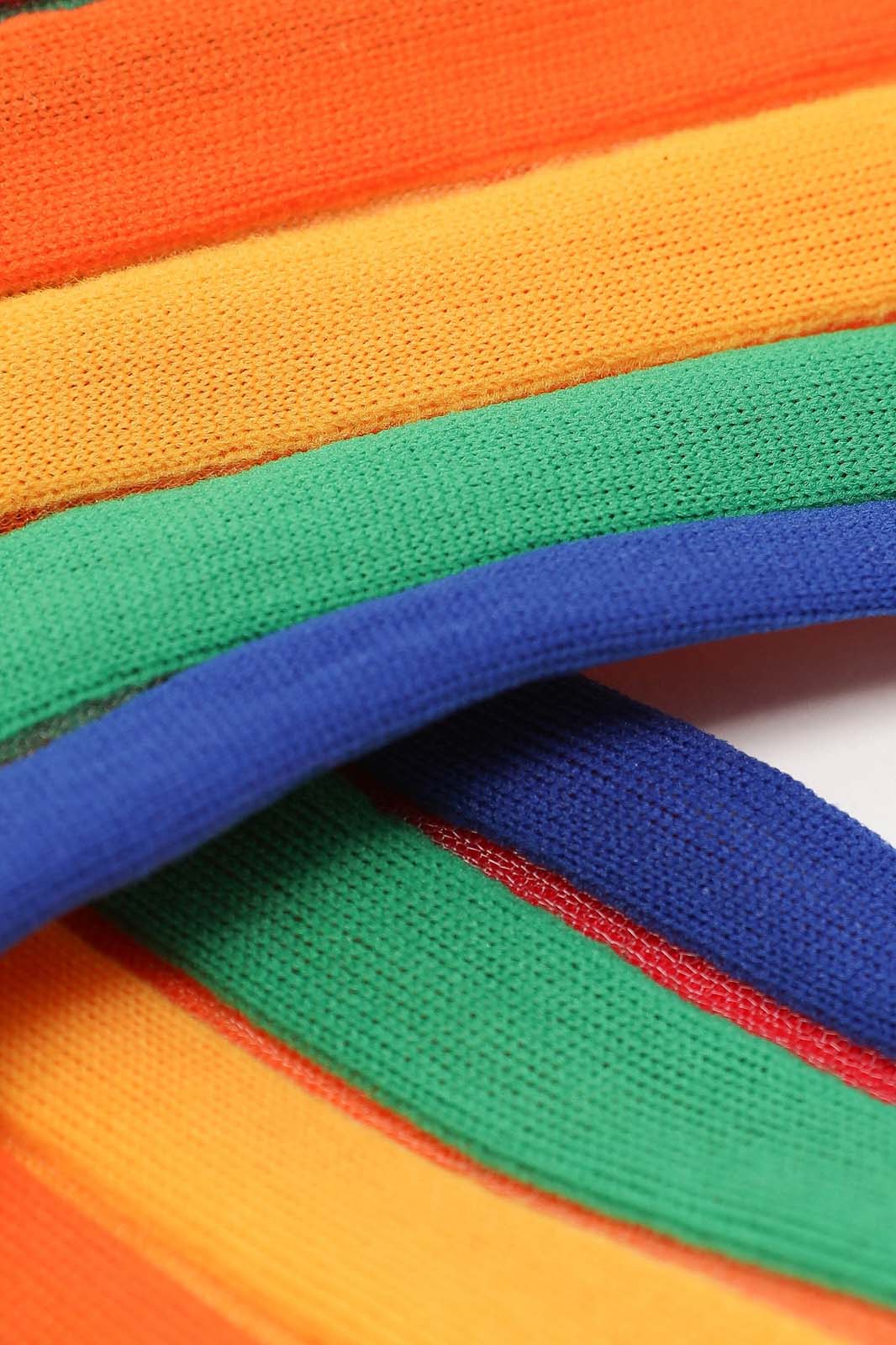 Rainbow sheer vertical striped socks