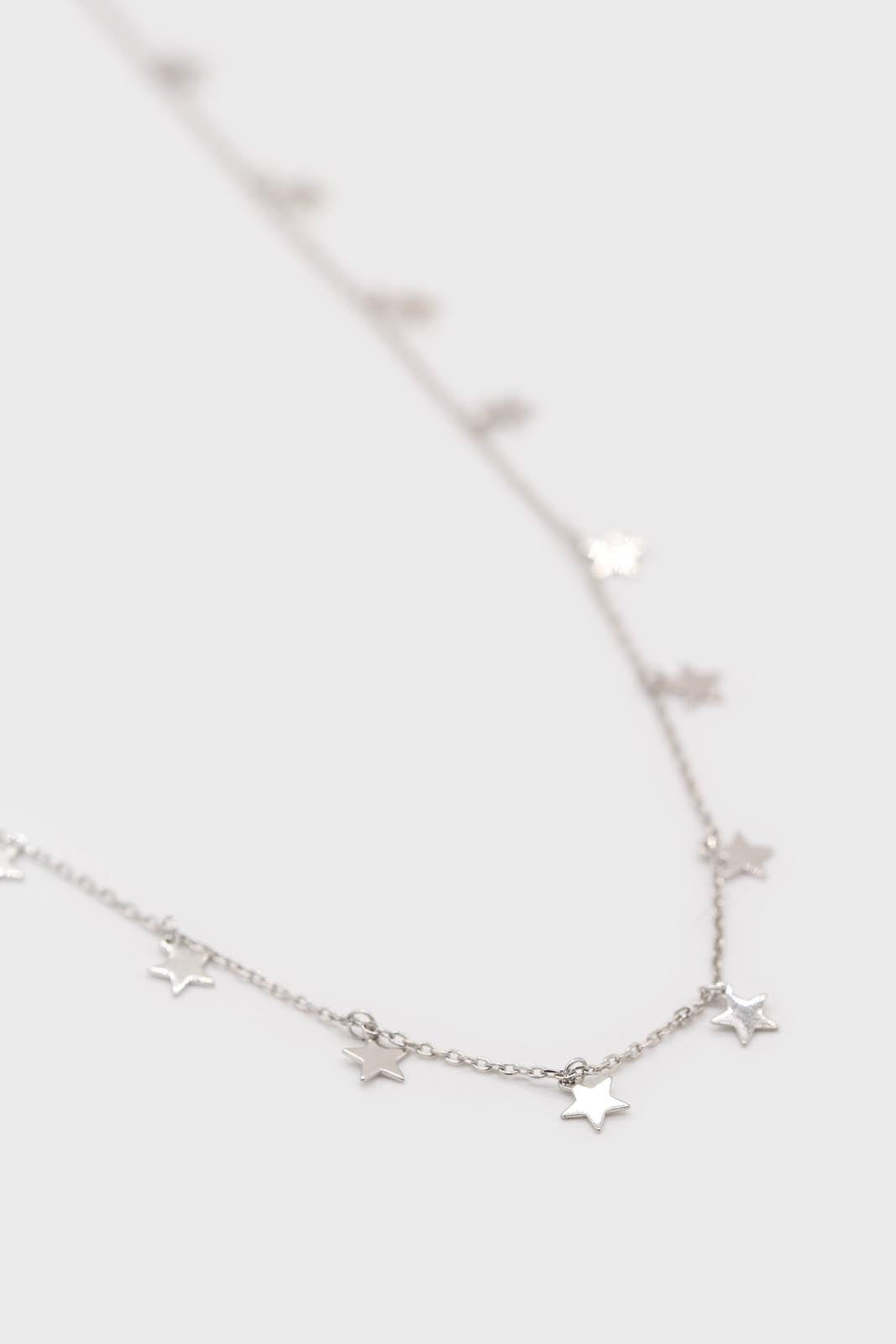 Charm necklace - Silver dangling stars