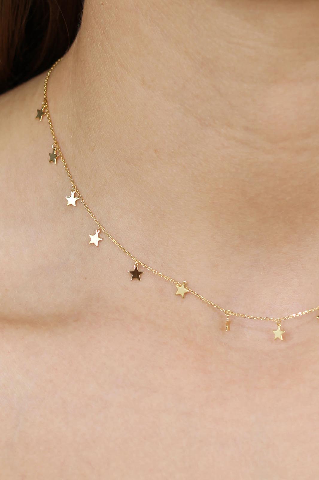 Charm necklace - Gold dangling stars