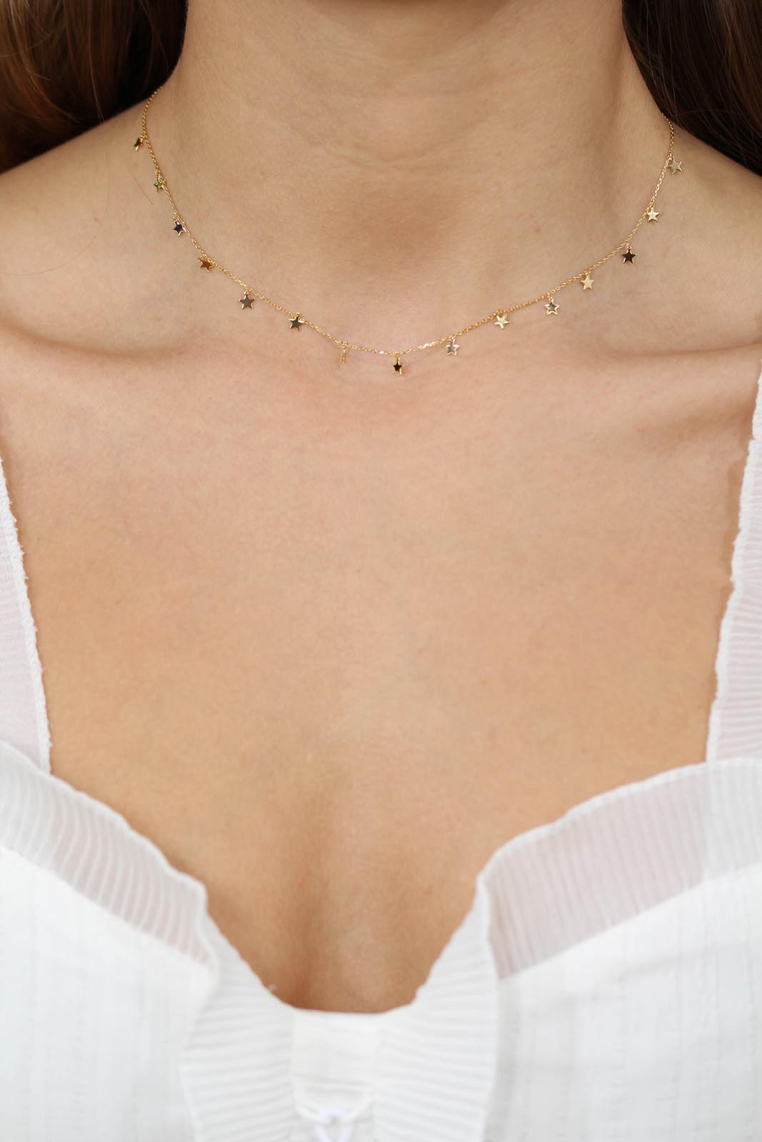 Charm necklace - Gold dangling stars