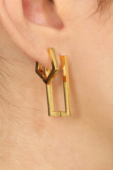 Gold perfect rectangle earrings