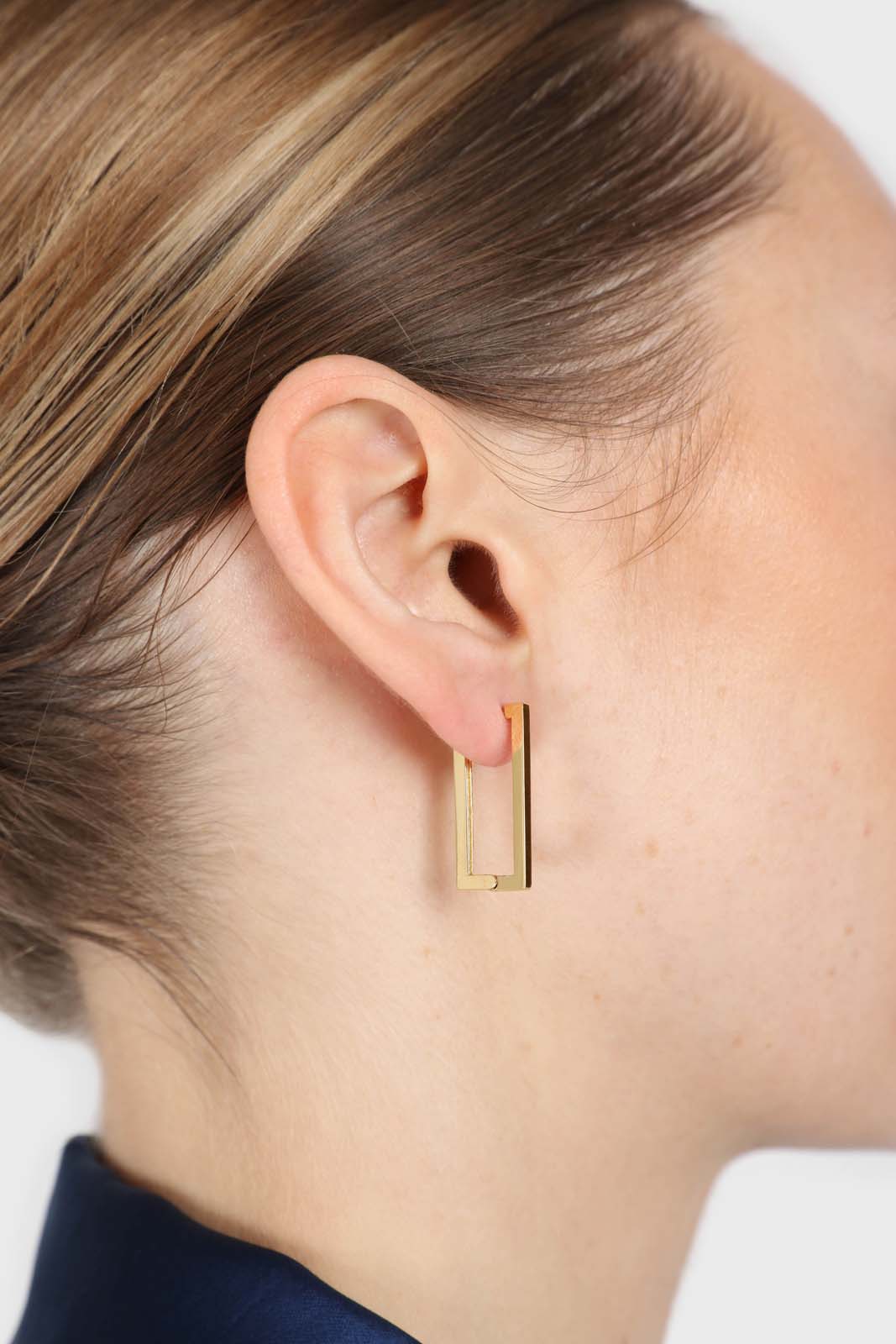 Gold perfect rectangle earrings