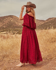 Serafina Floral Lace Off the Shoulder Maxi Dress