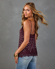 Just Lovely Polka Dot Lace Trim Cami