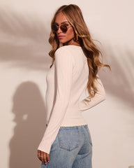 Soft Devotion Knit Lace Trim Top