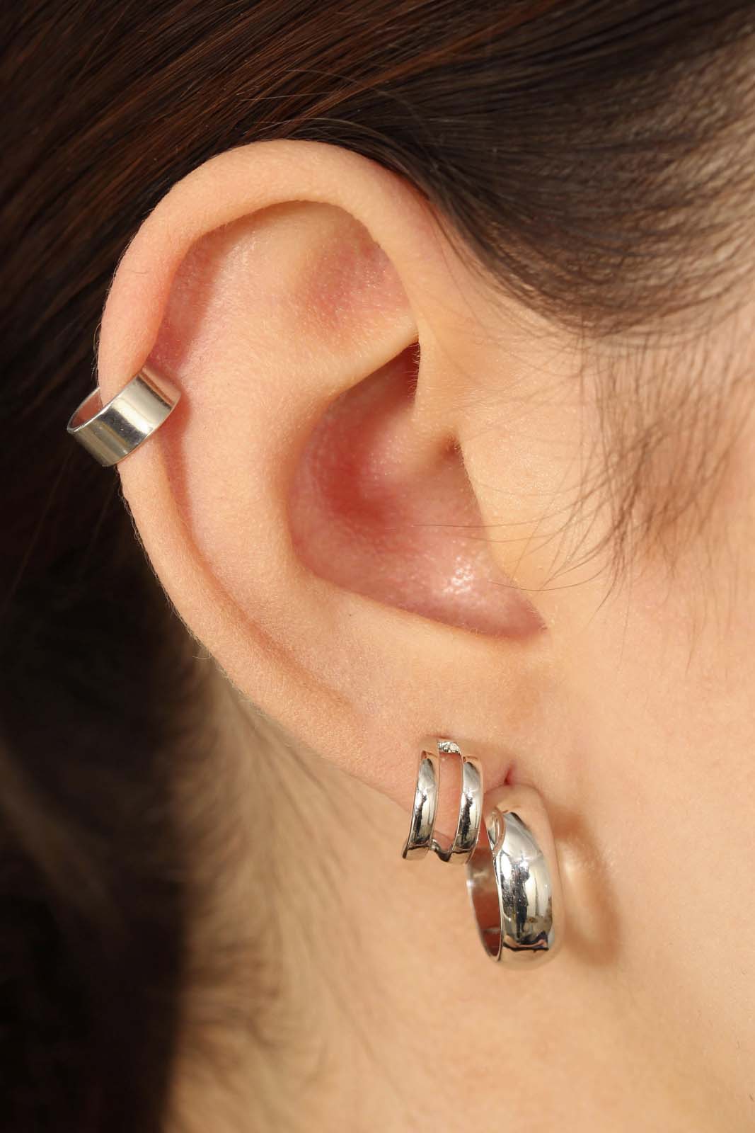 Silver tiny ear cuff
