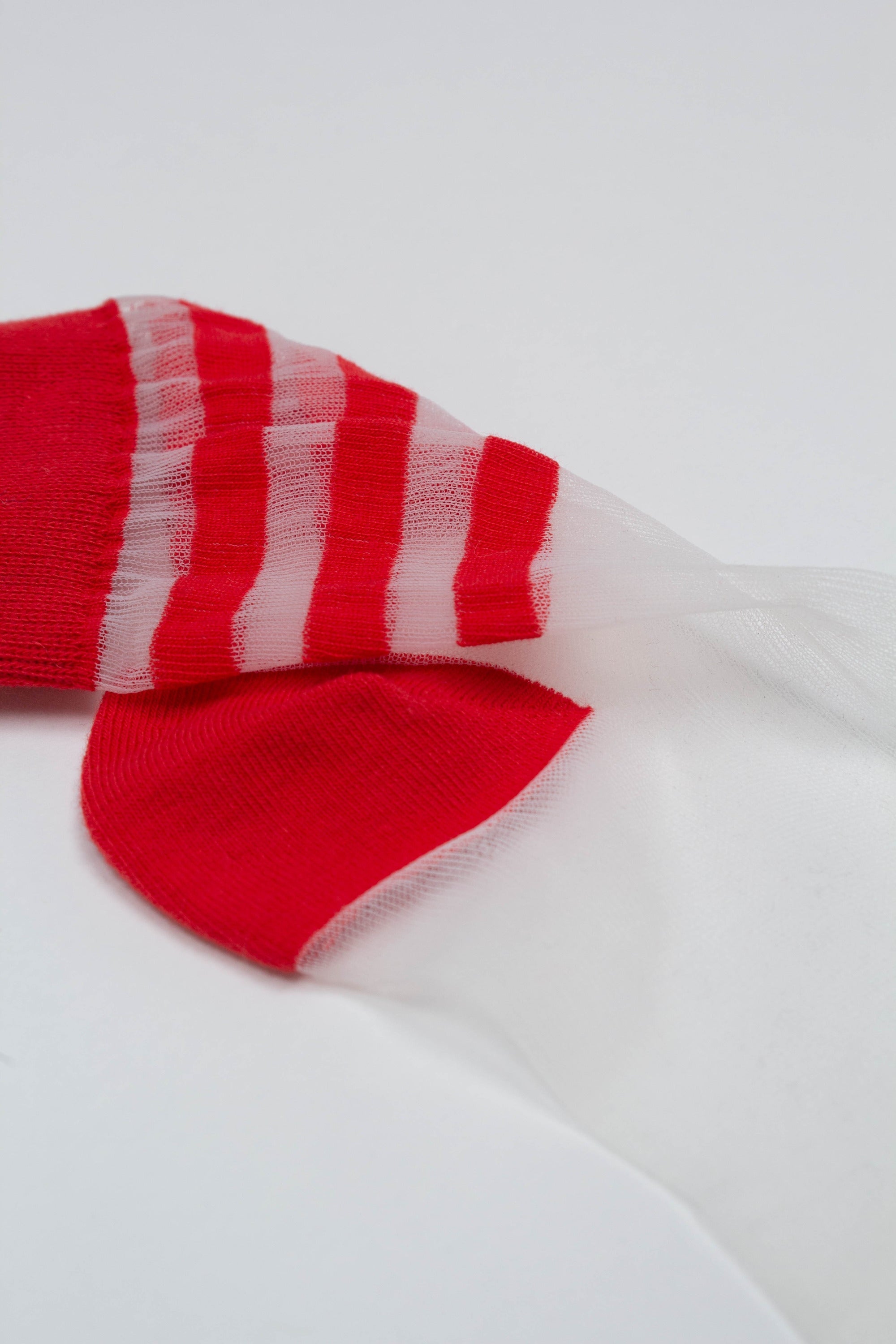 Red sheer triple stripe socks