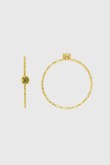 Gold genuine peridot birthstone ring / Aug - light green