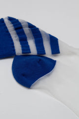 Cobalt sheer triple stripe socks