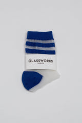 Cobalt sheer triple stripe socks