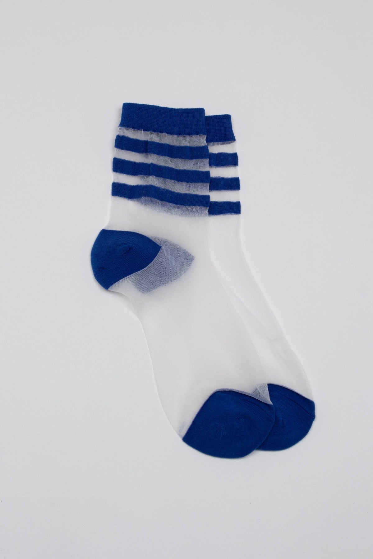 Cobalt sheer triple stripe socks