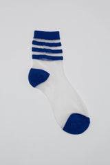 Cobalt sheer triple stripe socks