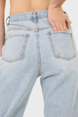 Light blue slit boyfriend jeans - 770