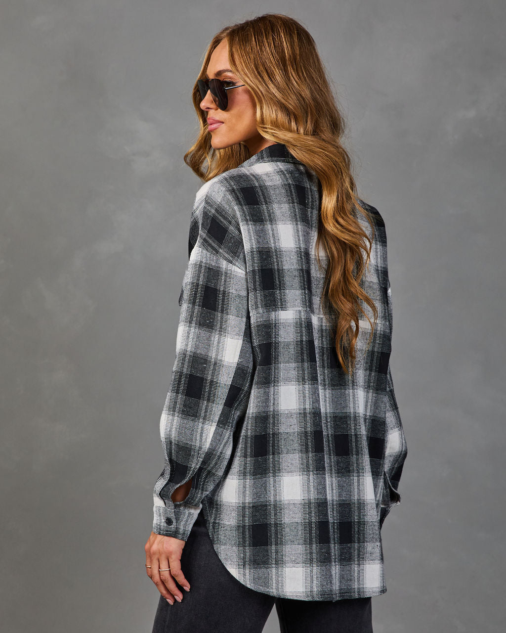 Petaluma Cotton Blend Plaid Button Down Top