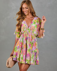 Garden Hush Floral Watercolor Mini Dress