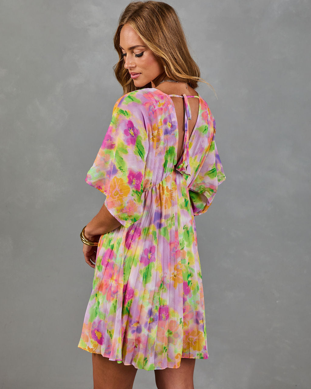 Garden Hush Floral Watercolor Mini Dress