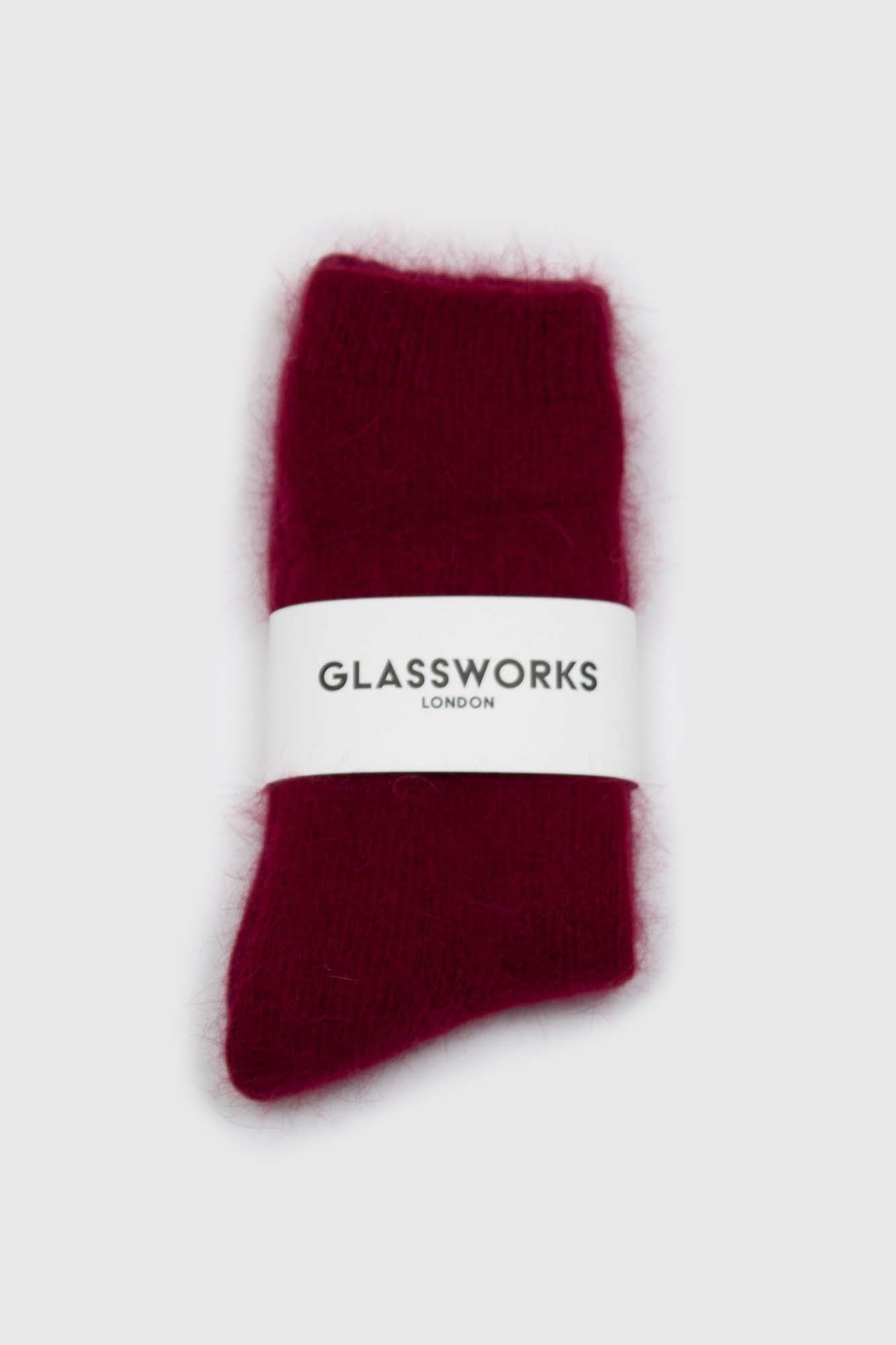Burgundy angora smooth socks