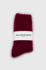Burgundy angora smooth socks