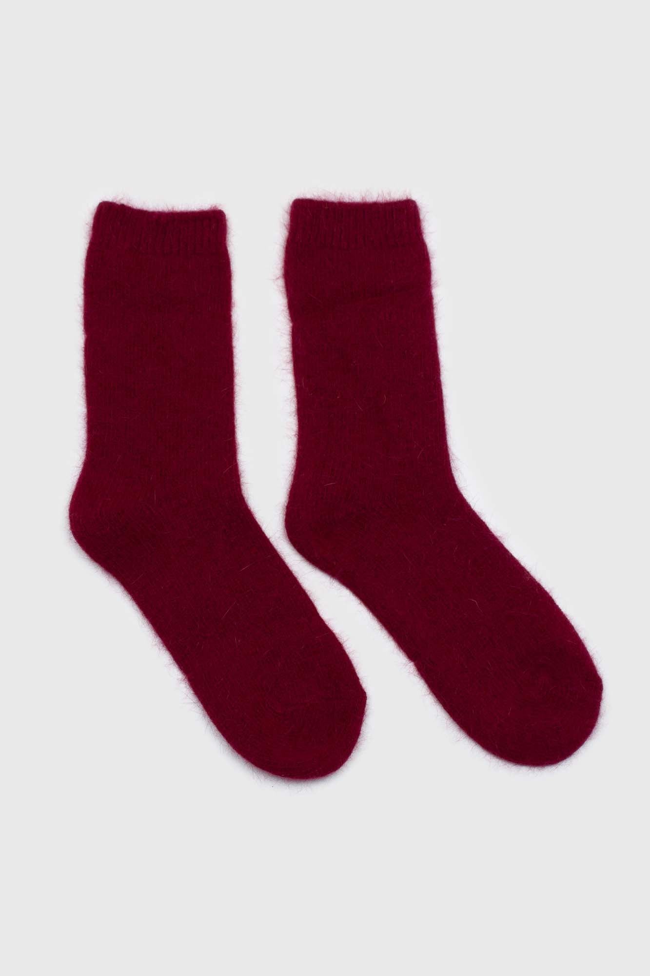 Burgundy angora smooth socks