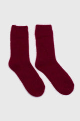 Burgundy angora smooth socks
