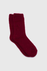 Burgundy angora smooth socks