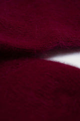 Burgundy angora smooth socks