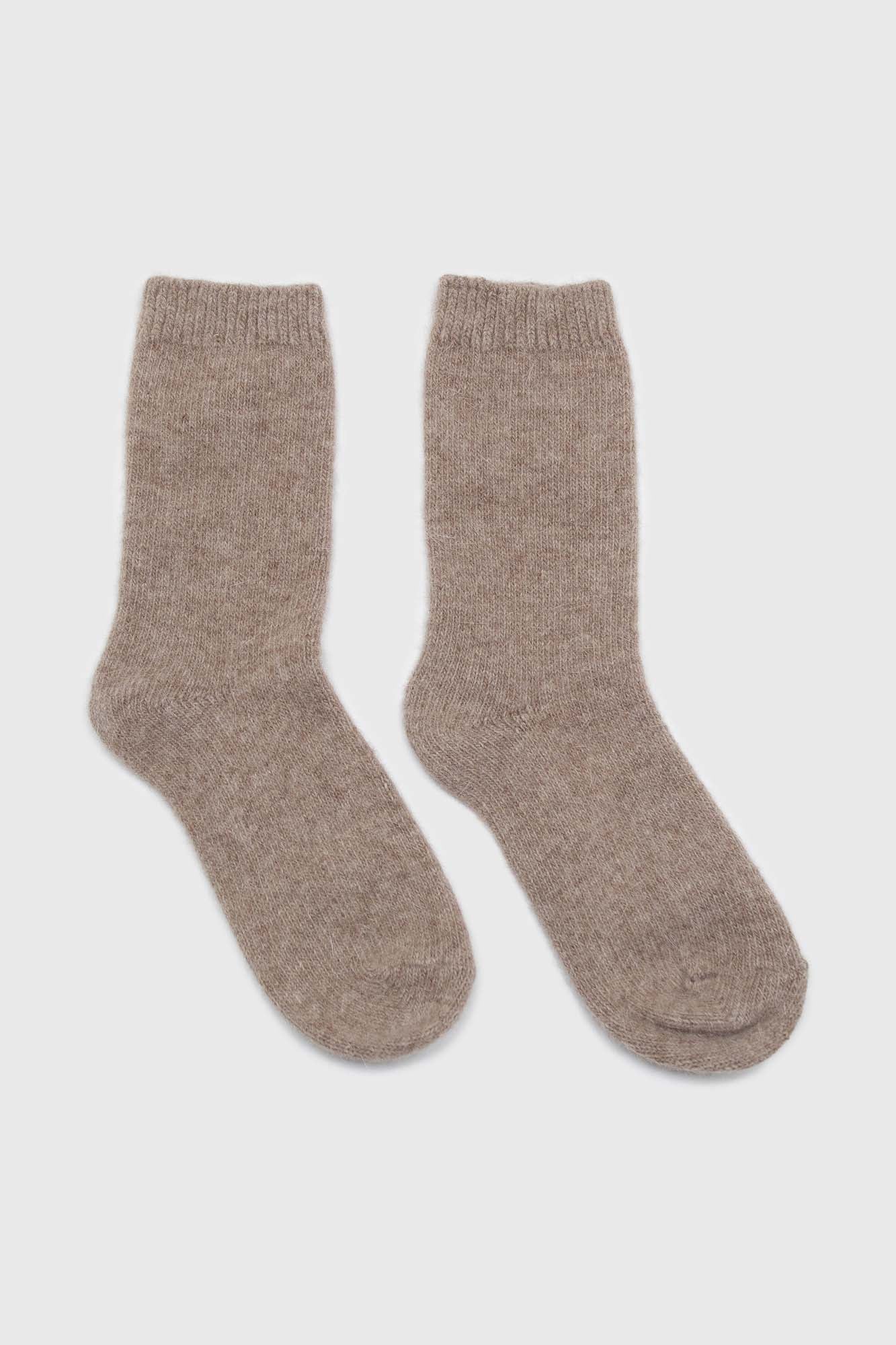 Cocoa angora smooth socks