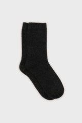 Charcoal angora smooth socks