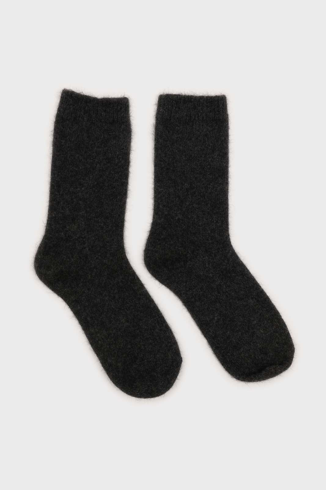 Charcoal angora smooth socks