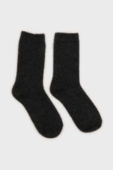 Charcoal angora smooth socks
