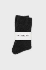 Charcoal angora smooth socks