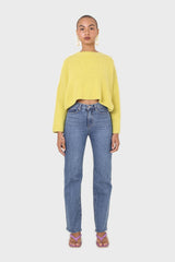 Yellow cross back crop front jumper