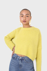 Yellow cross back crop front jumper