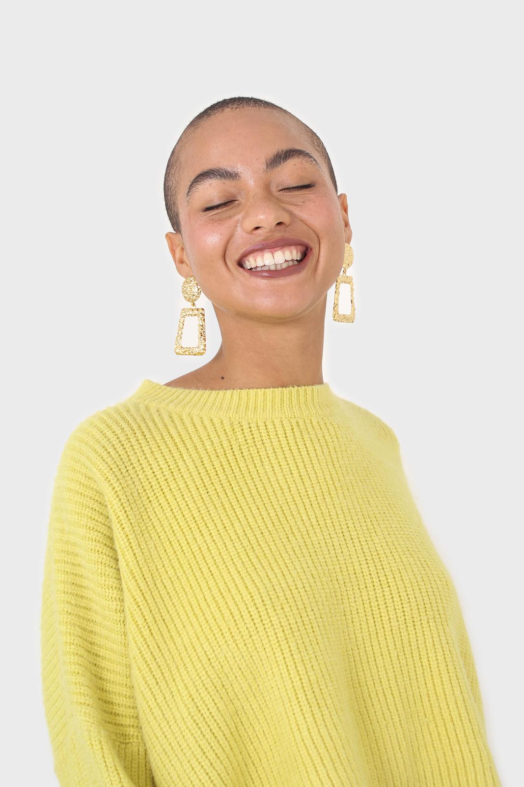 Yellow cross back crop front jumper