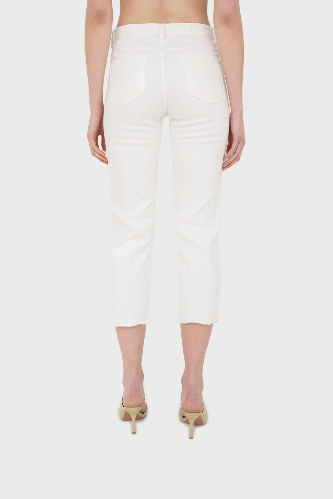 White cut bottom boyfriend jeans - 2305