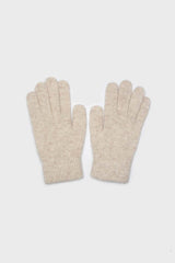 Heather beige mohair gloves