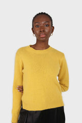 Yellow angora crew neck jumper
