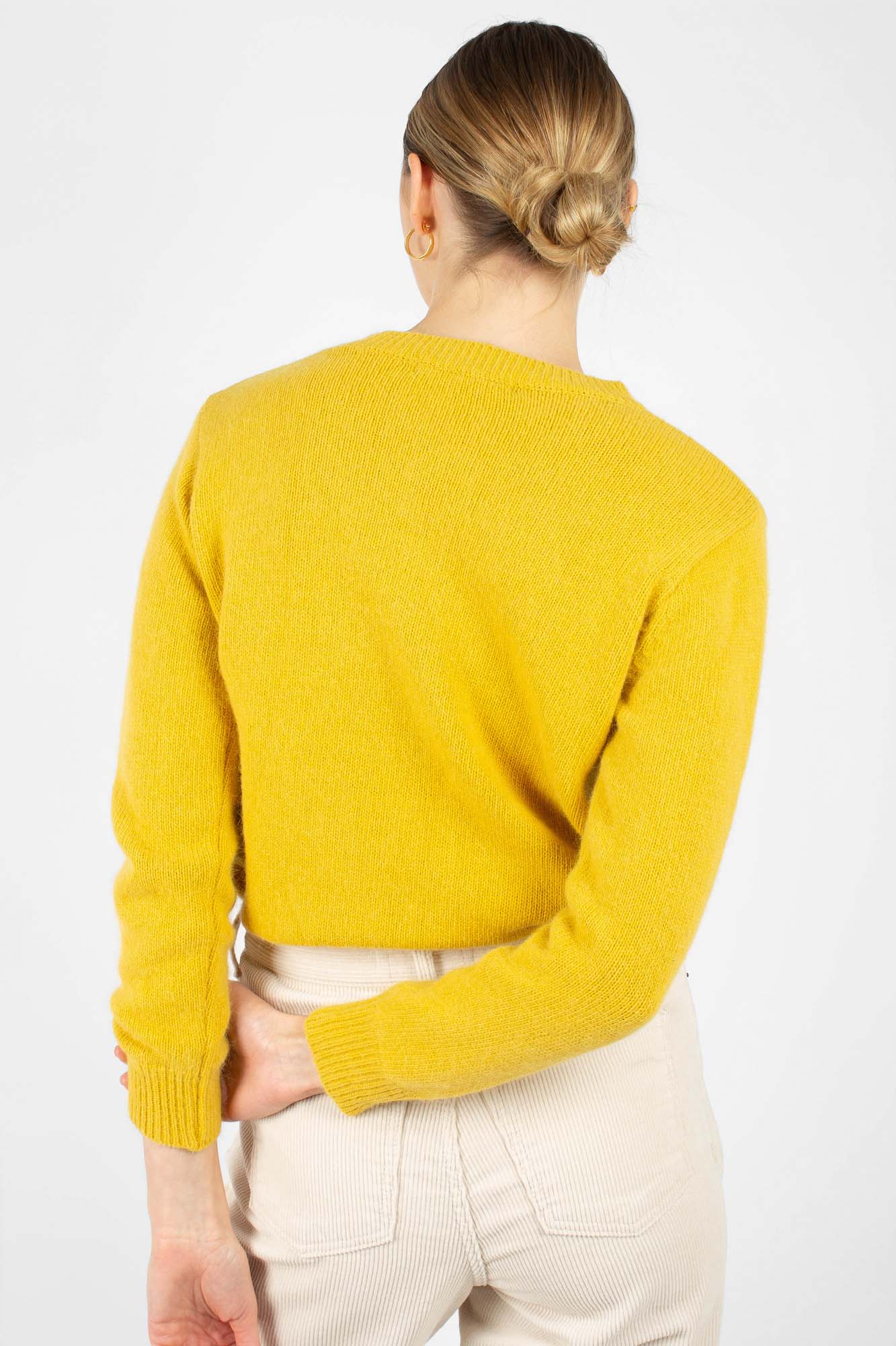Yellow angora crew neck jumper