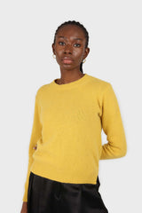 Yellow angora crew neck jumper
