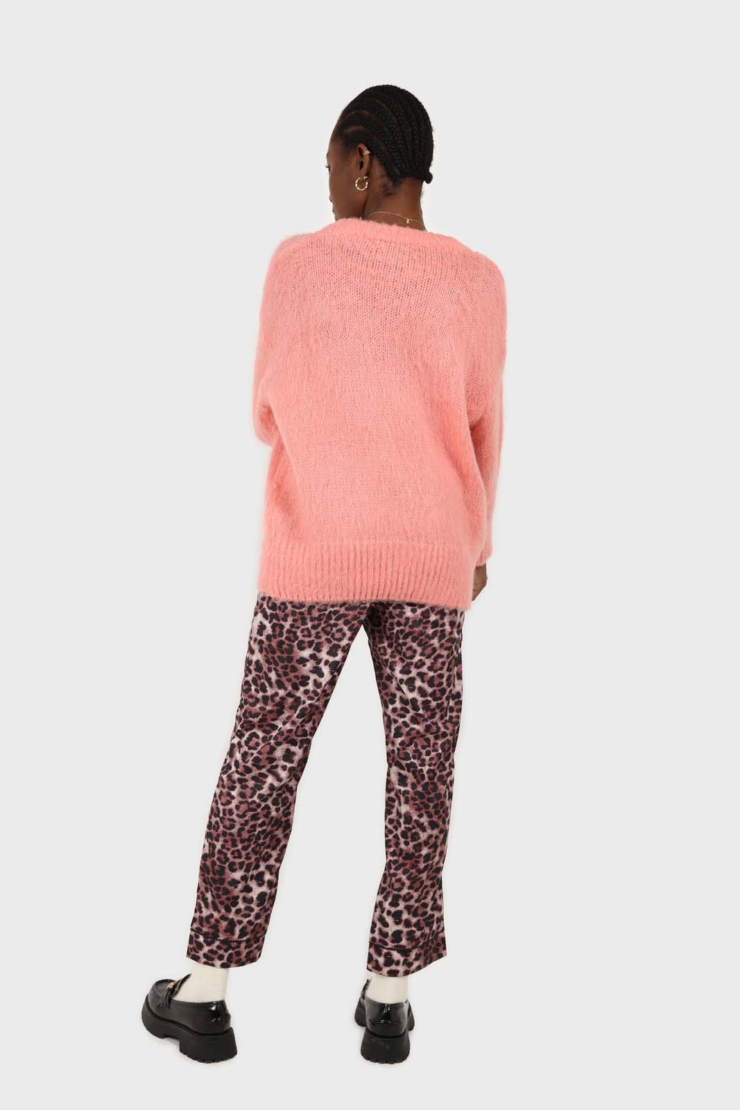 Brown leopard print trousers pajama set