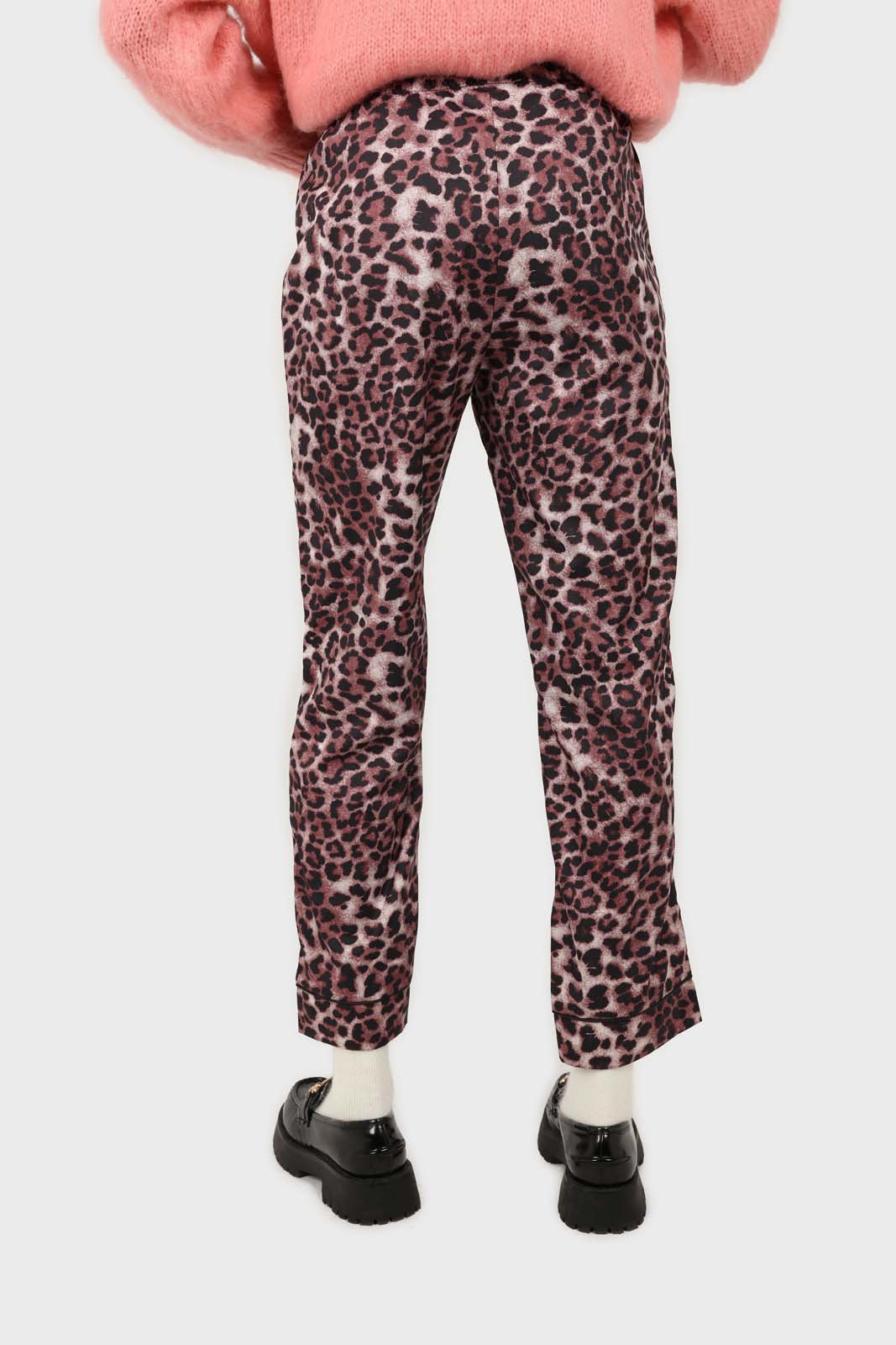 Brown leopard print trousers pajama set