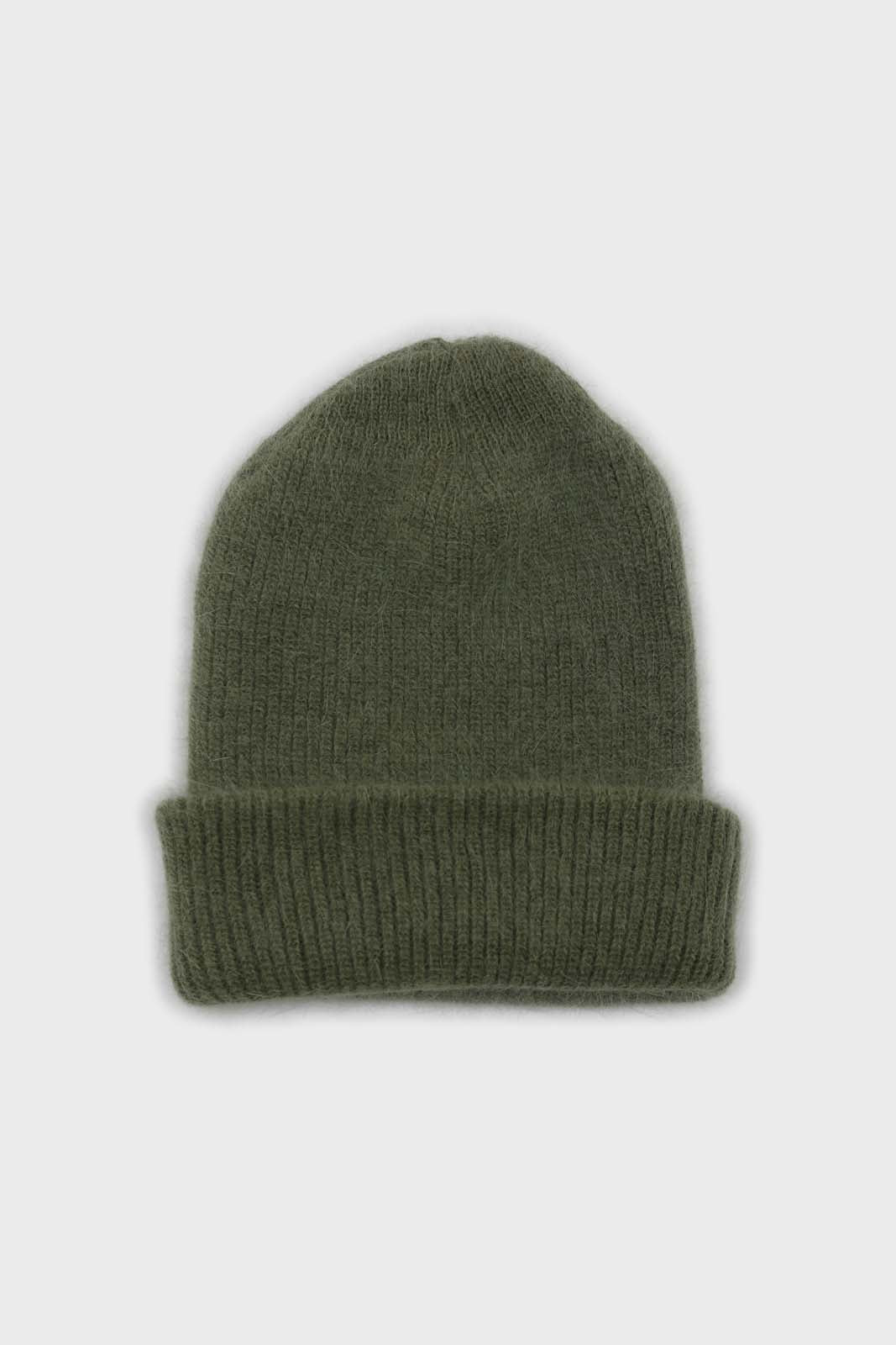 Light khaki mohair beanie hat