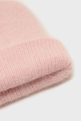 Pale pink mohair beanie hat