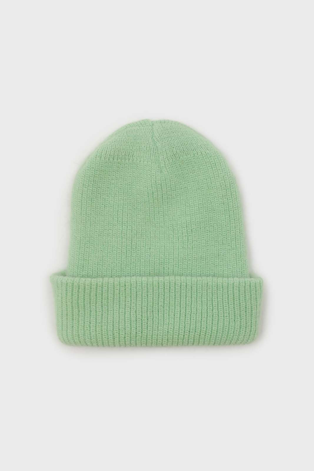 Pale lime mohair beanie hat