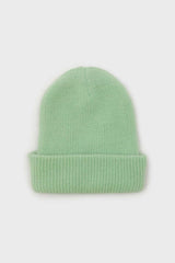 Pale lime mohair beanie hat