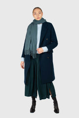 Marine blue wool double breasted coat
